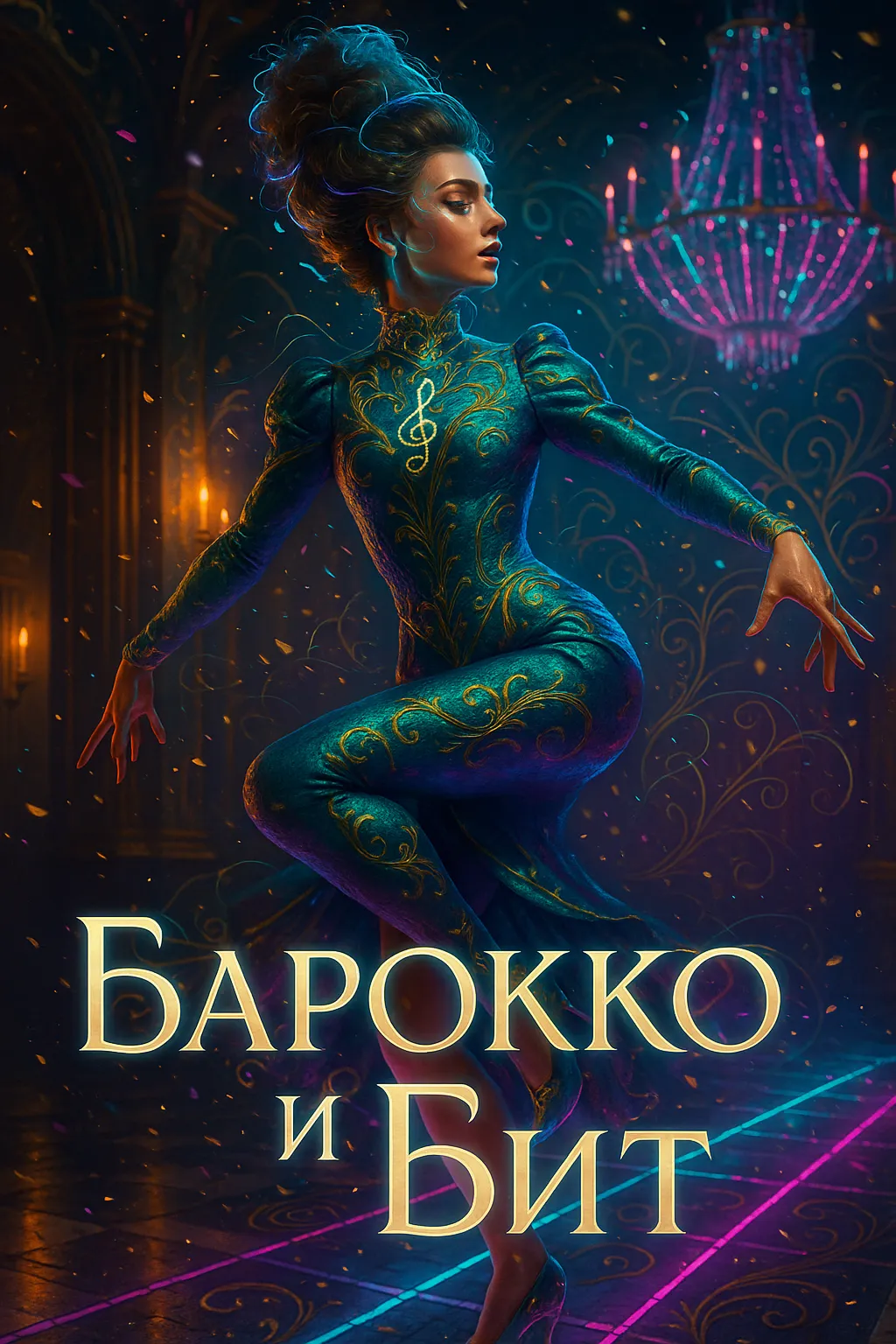 Когда барокко встречает рейв: История и смыслы песни «Барокко и Бит» Девушка в платье эпохи барокко танцует в неоновом зале. Обложка сингла «Барокко и Бит» — фьюжн классики и электросвинга.