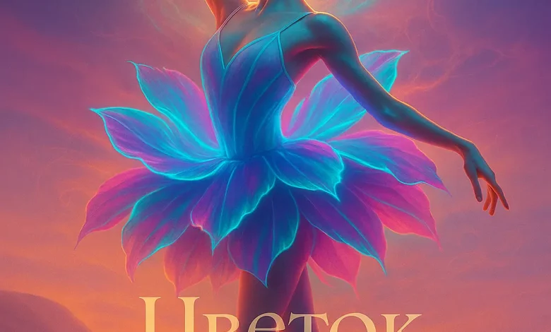 Цветок Балерина: история песни, расцветшей посреди пустыни Балерина в платье из светящихся лепестков танцует в пустыне на рассвете. Обложка к песне «Цветок Балерина» в жанре дрим-поп.