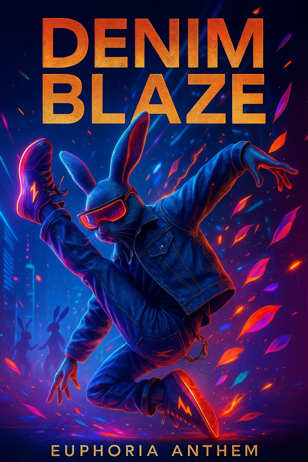 Denim Blaze: история песни о том, как одна ночь породила гимн эйфории Танцующий кролик в джинсовой куртке на неоновой обложке трека «Denim Blaze» от orDor в жанре hyperpop и киберпанк.