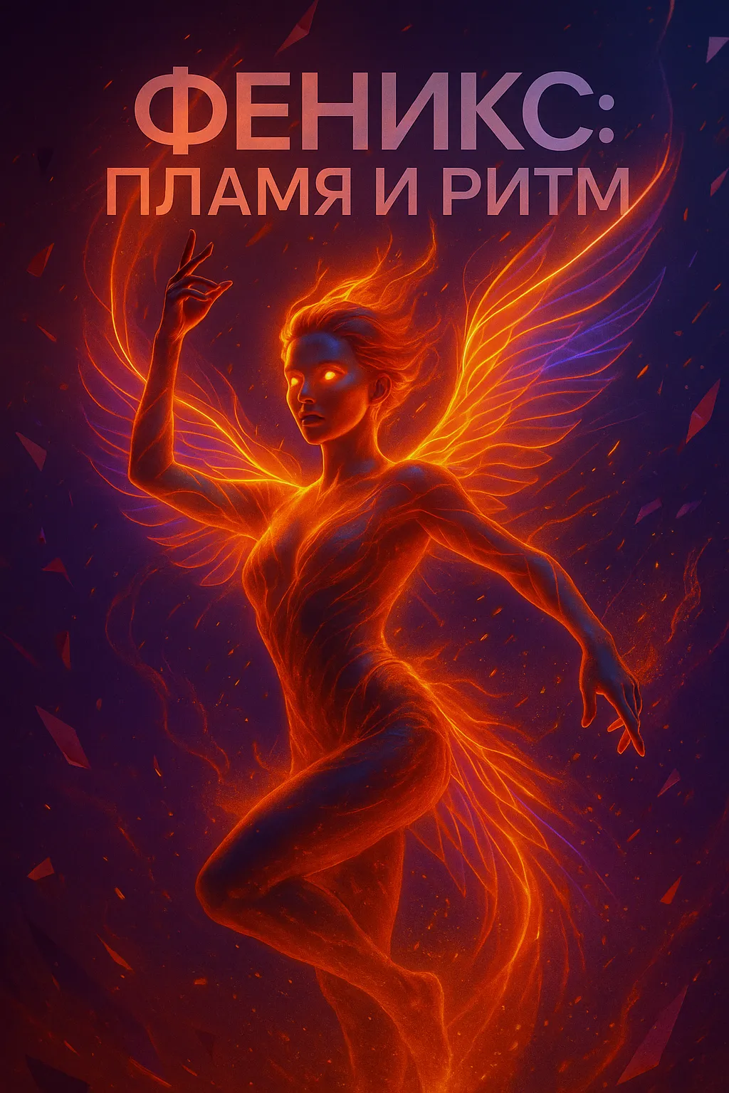 Феникс: Пламя и Ритм — история трека, рожденного из танцевального огня Огненная девушка-феникс с пылающими крыльями в танцевальной позе — обложка сингла «Феникс: Пламя и Ритм».