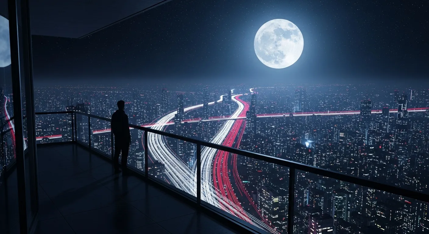 Futuristic Metropolis Balcony View