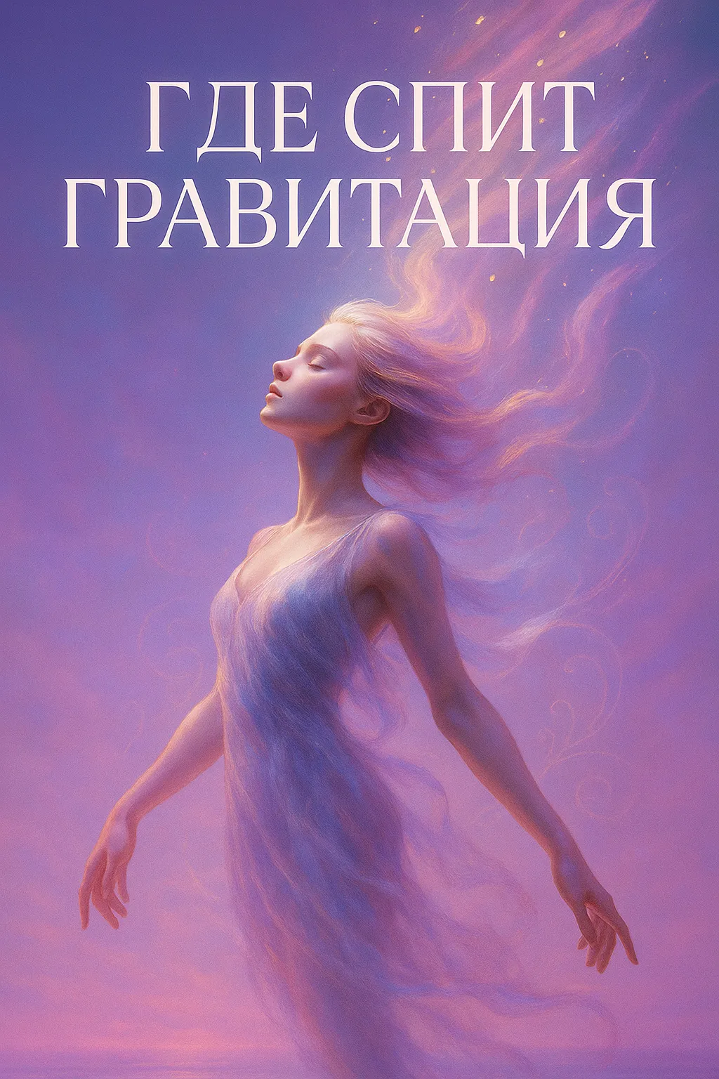 Где спит гравитация: Путешествие за пределы реальности Эфирная девушка в состоянии невесомости на фоне сиреневого неба. Арт к dream pop песне «Где спит гравитация».