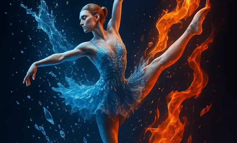 Лёд и Пламя: Музыкальная история о внутреннем взрыве, рожденном из тишины Балерина в танце между льдом и пламенем. Визуальное воплощение песни «Лёд и Пламя» о внутренней борьбе и трансформации.