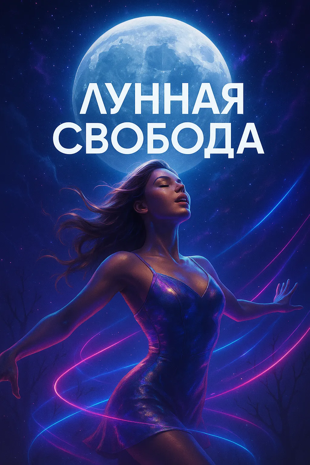 Лунная Свобода: Как ночной город подарил гимн абсолютному освобождению Официальная обложка трека «Лунная Свобода». Девушка в состоянии эйфории на фоне огромной луны и неоновых световых линий.