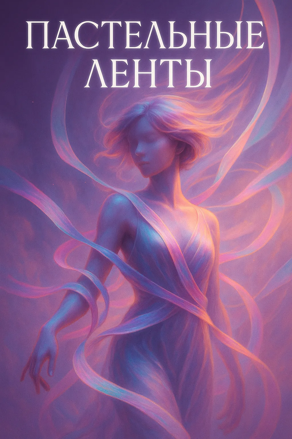 Пастельные Ленты: Когда танец становится картиной, а музыка — красками Обложка песни «Пастельные Ленты»: девушка в окружении развевающихся пастельных лент, символизирующих танец и дрим-поп музыку.