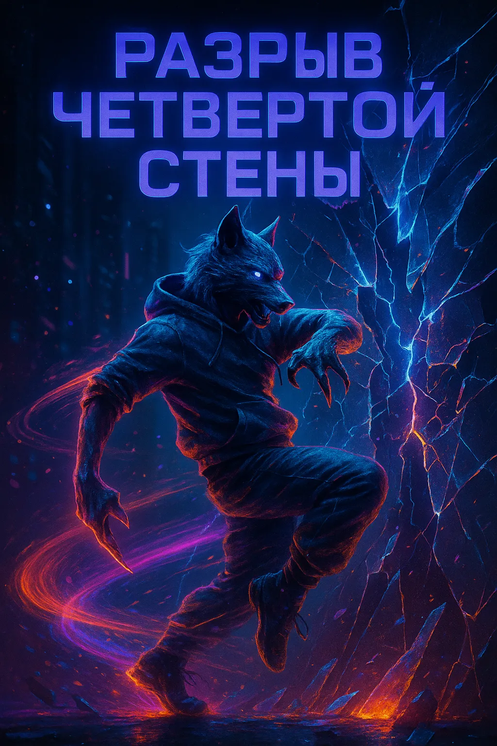 Разрыв Четвёртой Стены: Как уличный кот и танец стали гимном освобождения Арт к песне «Разрыв Четвертой Стены»: антропоморфный волк в неоновом стиле ломает стеклянную стену.