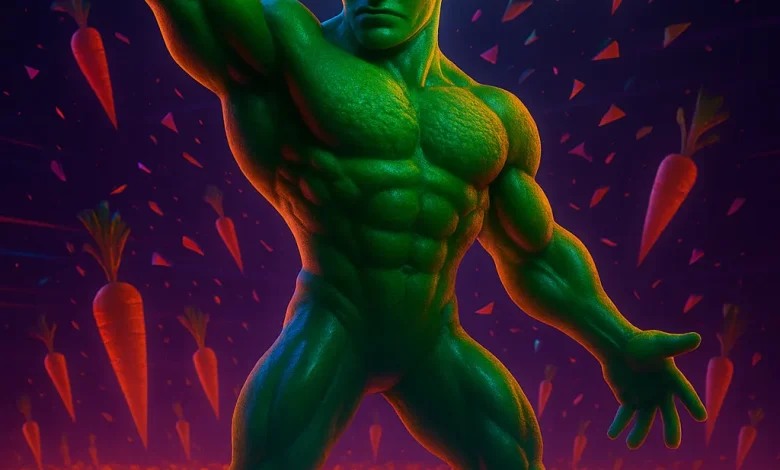 Ритм-Взрыв! Брокколи-Герой: история песни, под которую танцуют даже овощи Брокколи-Герой, мускулистый супергерой-овощ, на официальной обложке танцевального EDM-хита «Ритм-Взрыв!».