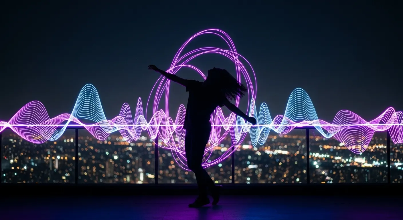 Rooftop Dance in Neon City