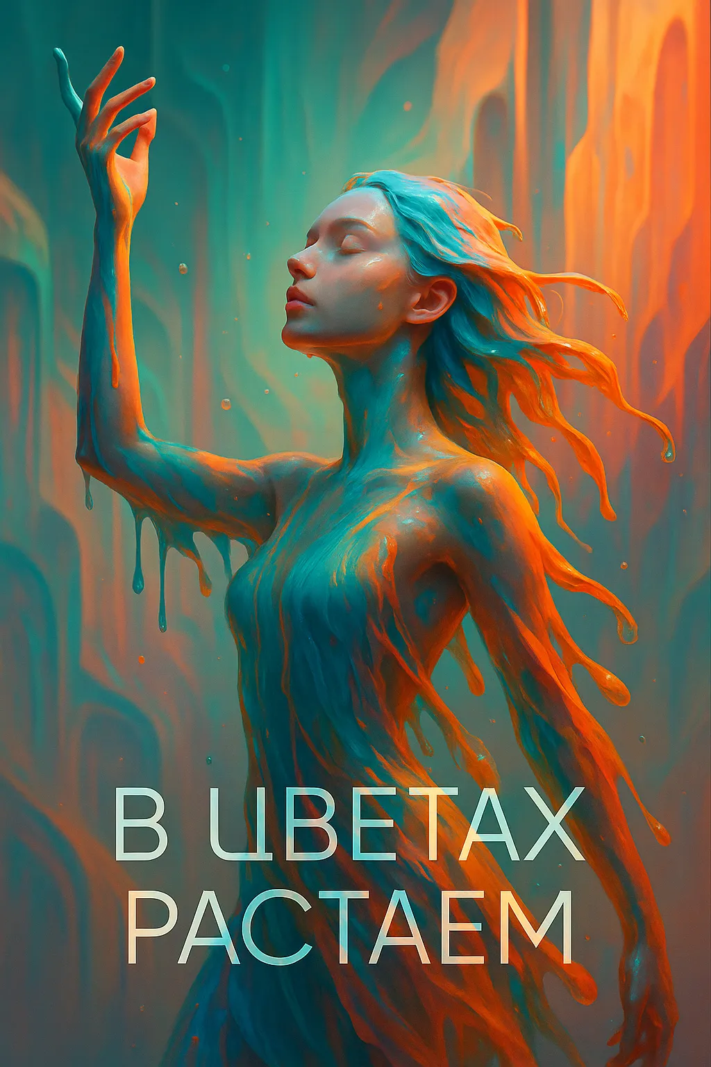 В Цветах Растаем: История песни, рождённой на границе сна и яви Девушка, растворяющаяся в потоках жидкой краски. Обложка к песне «В Цветах Растаем» в жанре дрим-поп и эмбиент.