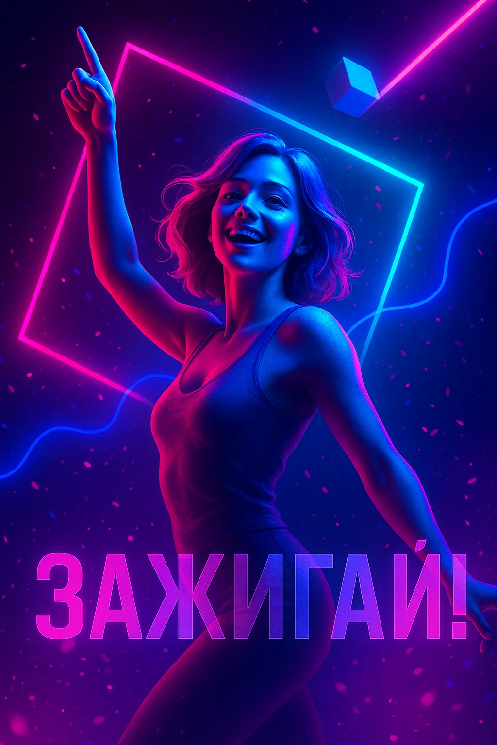 Зажигай!: история трека, который призван высвободить твой внутренний огонь Обложка трека orDor – «Зажигай!»: девушка танцует в неоновом свете, символизируя энергию клубного EDM хита.