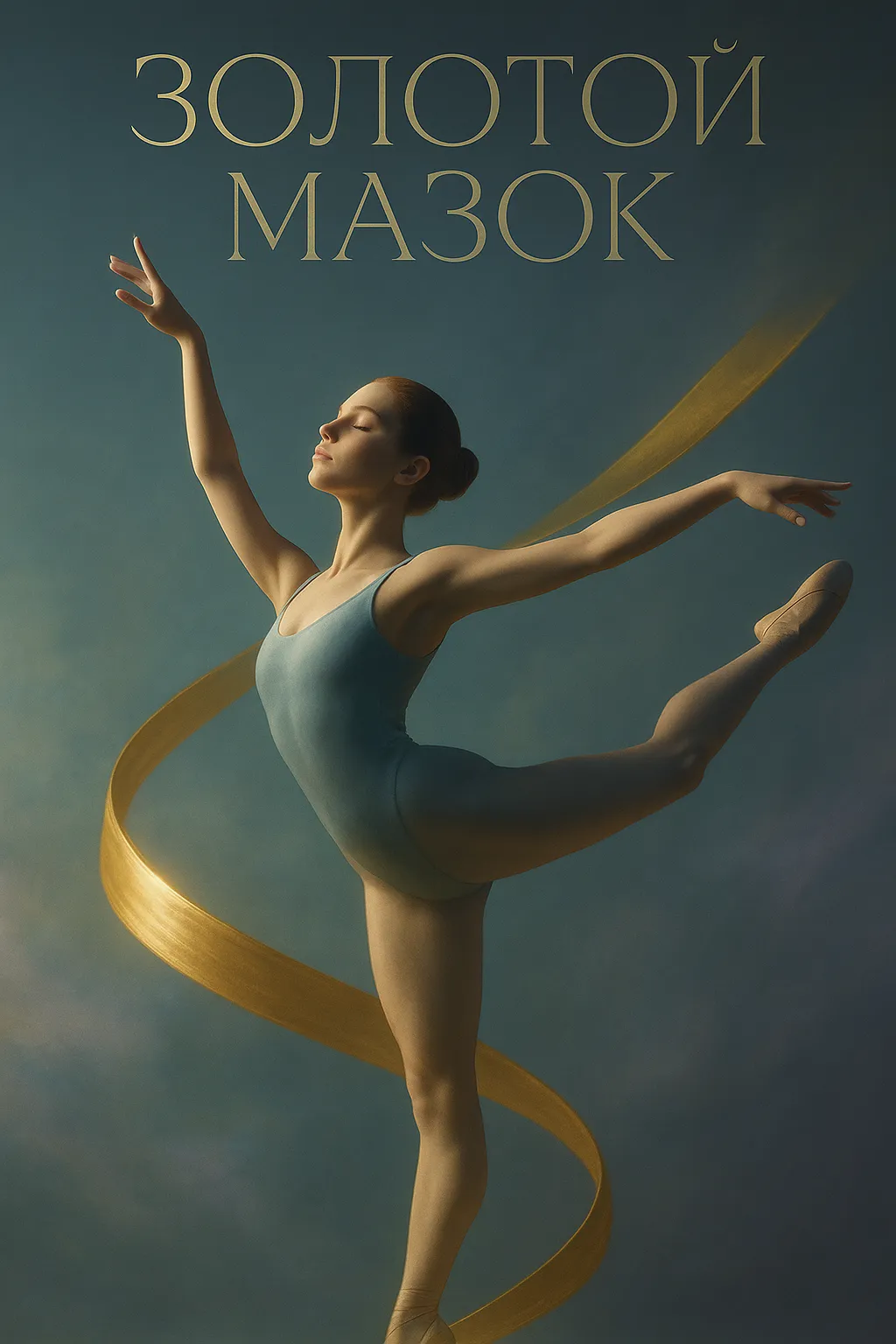 Когда танец застывает на холсте: история песни «Золотой Мазок» Изящная балерина в танце, символизирующая золотой мазок. Обложка песни в стиле ethereal dream pop «Золотой Мазок».